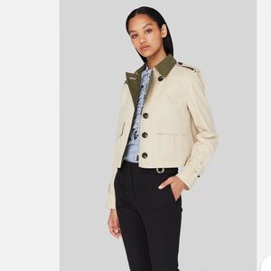 Derek Lam 10 Crosby Anorak Jacket in Putty with Striped Detachable Vest